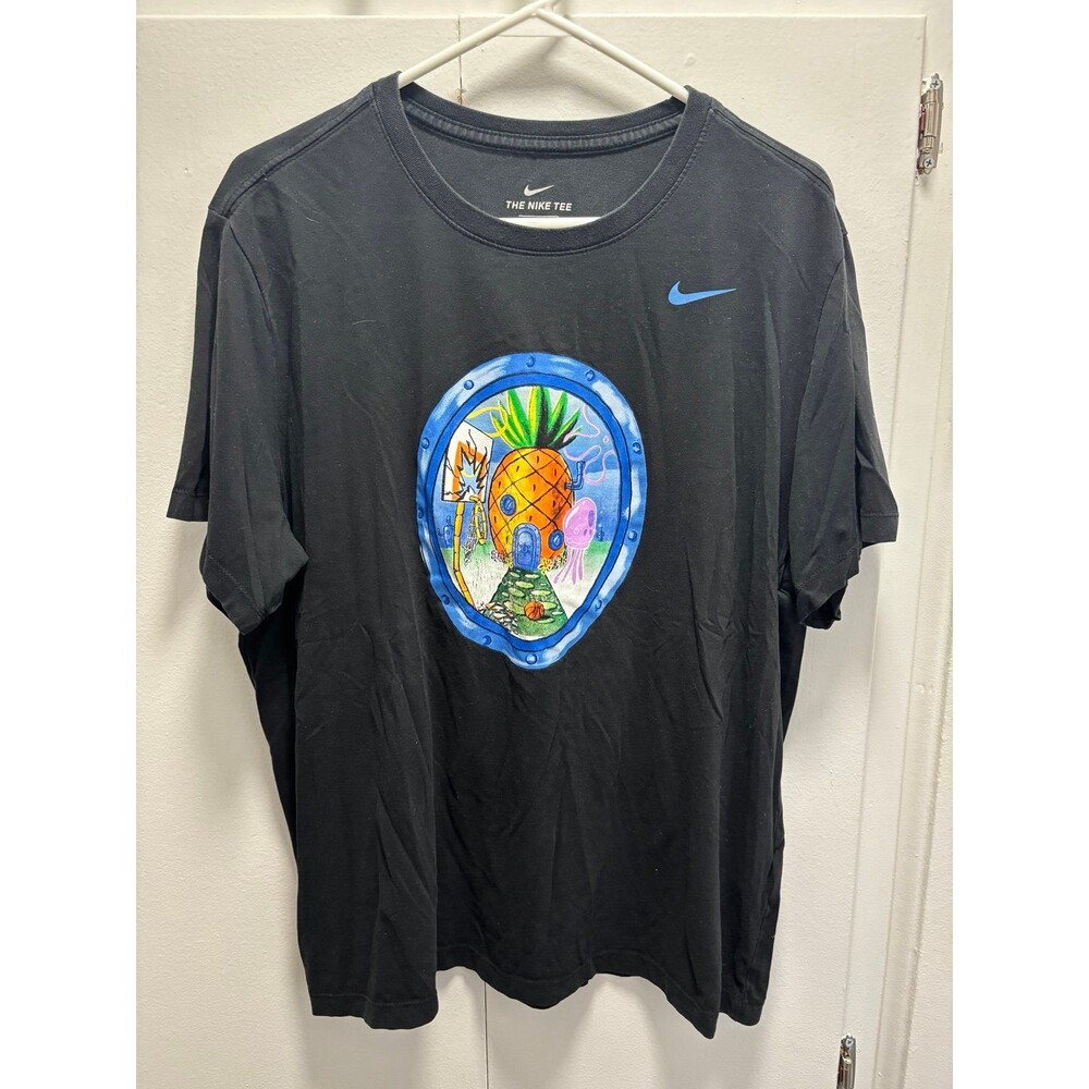 Nike Kyrie Irving x Spongebob Dri-Fit T-Shirt Mens Size XL Black Graphic Tee
